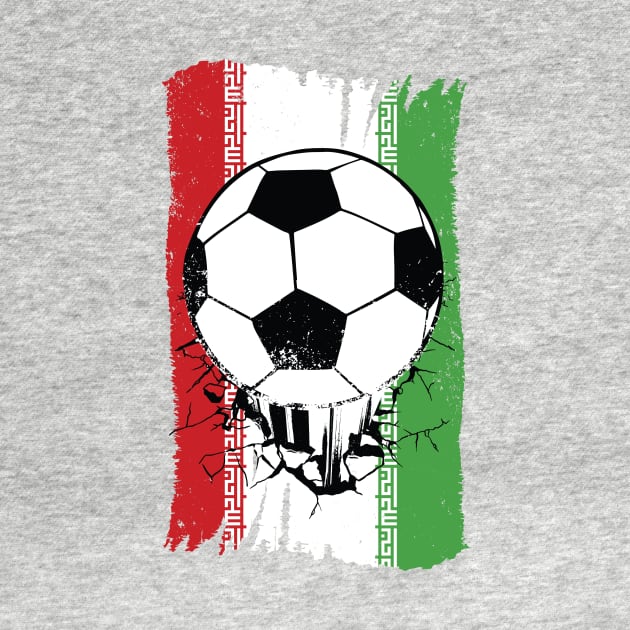 Vintage Iranian Flag with Football // Iran Soccer by SLAG_Creative